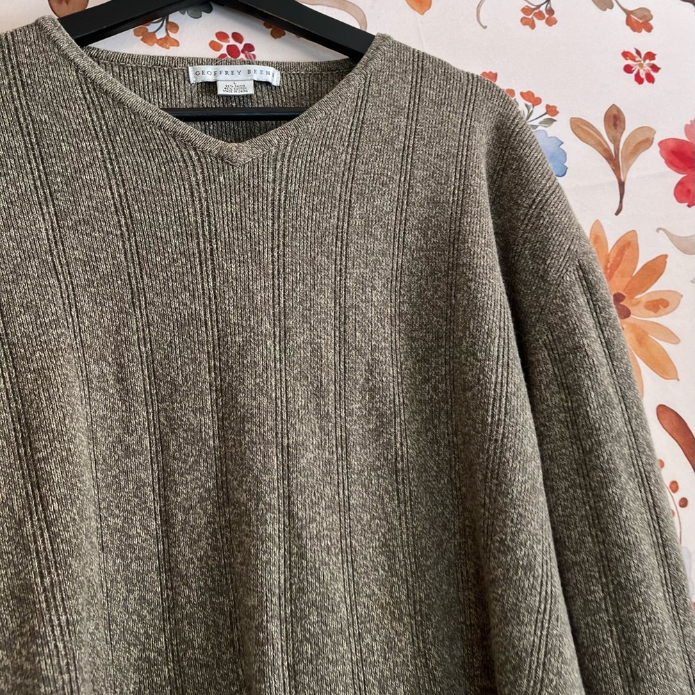 VTG Geoffrey Beene Mens L Ramie Cotton Soft Stretchy Casual Fall Spring Sweater
